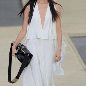 Chloe New W/Tags White Draped Crepe Maxi Dress